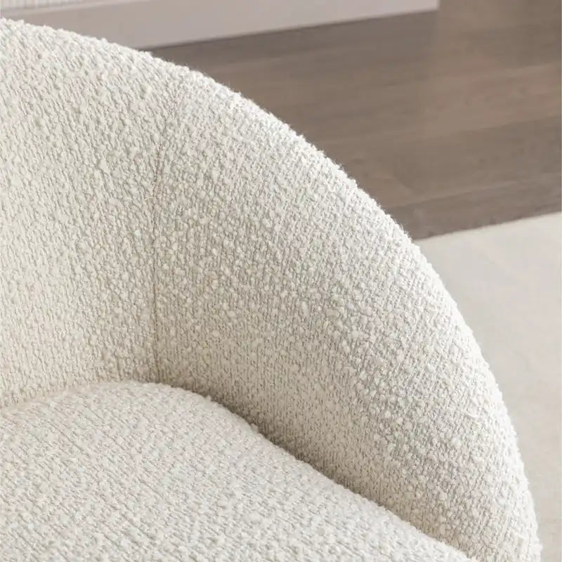 31 Boucle Upholstered Barrel Chair with Swivel Base