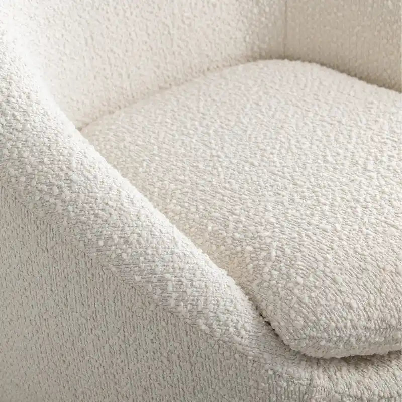 31 Boucle Upholstered Barrel Chair with Swivel Base