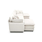 Beige 5-Piece Corduroy U-Shaped Modular Sectional Sofa with 2 Ottomans