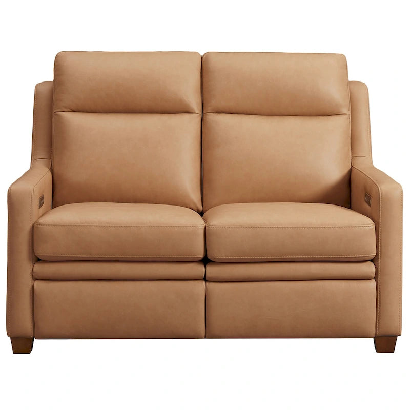 Genuine Leather Recliner Sofa 56 Triple-Motor Power Zero-Wall Reclining Loveseat with USB&USB-C Port