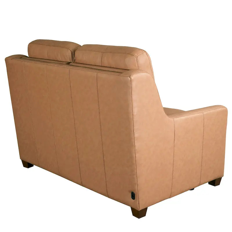Genuine Leather Recliner Sofa 56 Triple-Motor Power Zero-Wall Reclining Loveseat with USB&USB-C Port