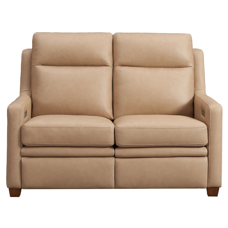 Genuine Leather Recliner Sofa 56 Triple-Motor Power Zero-Wall Reclining Loveseat with USB&USB-C Port