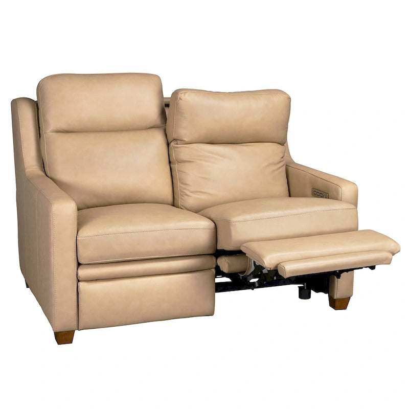 Genuine Leather Recliner Sofa 56 Triple-Motor Power Zero-Wall Reclining Loveseat with USB&USB-C Port
