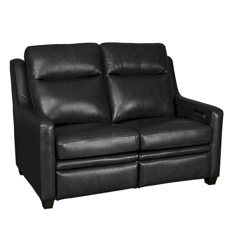 Genuine Leather Recliner Sofa 56 Triple-Motor Power Zero-Wall Reclining Loveseat with USB&USB-C Port