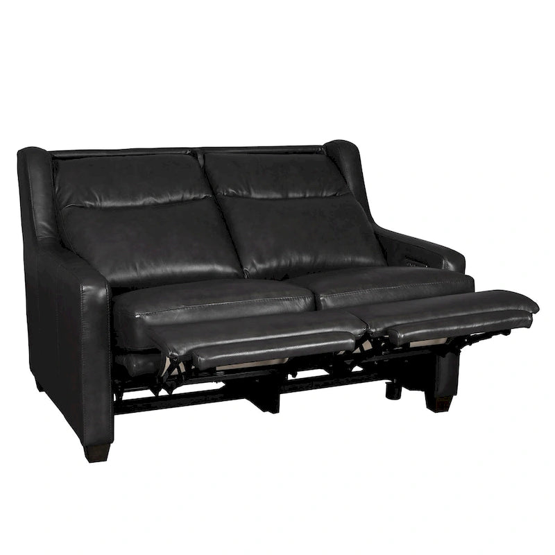 Genuine Leather Recliner Sofa 56 Triple-Motor Power Zero-Wall Reclining Loveseat with USB&USB-C Port