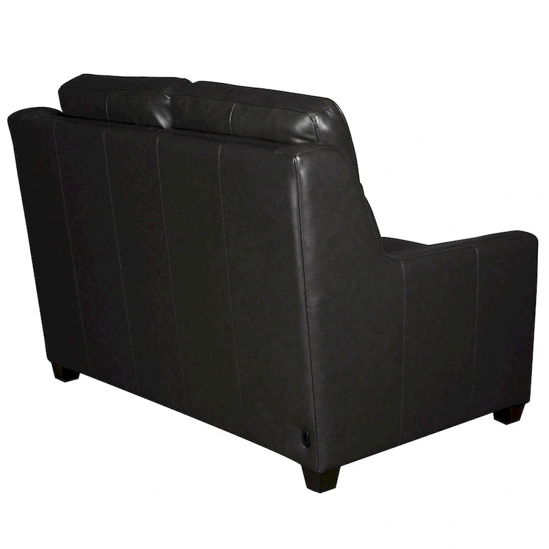 Genuine Leather Recliner Sofa 56 Triple-Motor Power Zero-Wall Reclining Loveseat with USB&USB-C Port