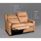 Genuine Leather Recliner Sofa 56 Triple-Motor Power Zero-Wall Reclining Loveseat with USB&USB-C Port