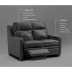 Genuine Leather Recliner Sofa 56 Triple-Motor Power Zero-Wall Reclining Loveseat with USB&USB-C Port