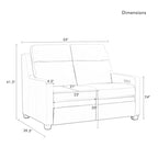 Genuine Leather Recliner Sofa 56 Triple-Motor Power Zero-Wall Reclining Loveseat with USB&USB-C Port