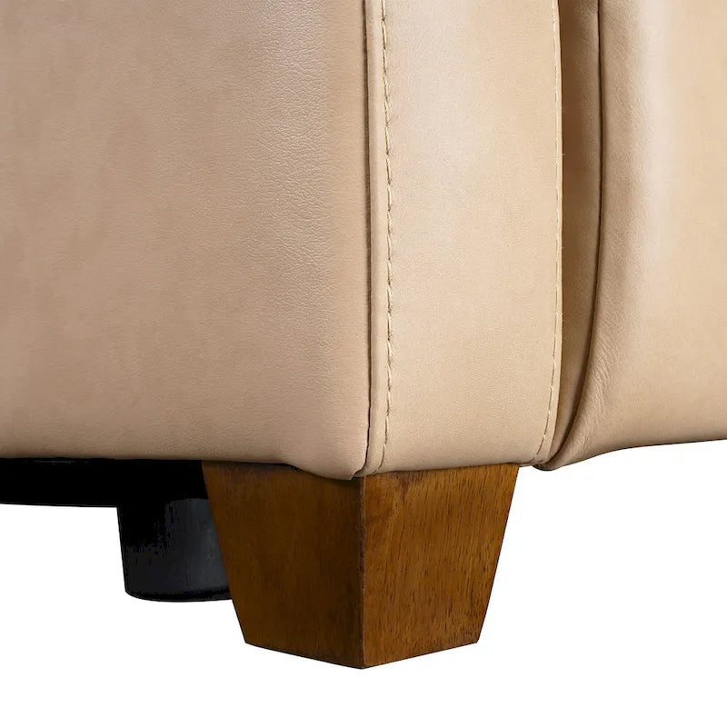 Genuine Leather Recliner Sofa 56 Triple-Motor Power Zero-Wall Reclining Loveseat with USB&USB-C Port