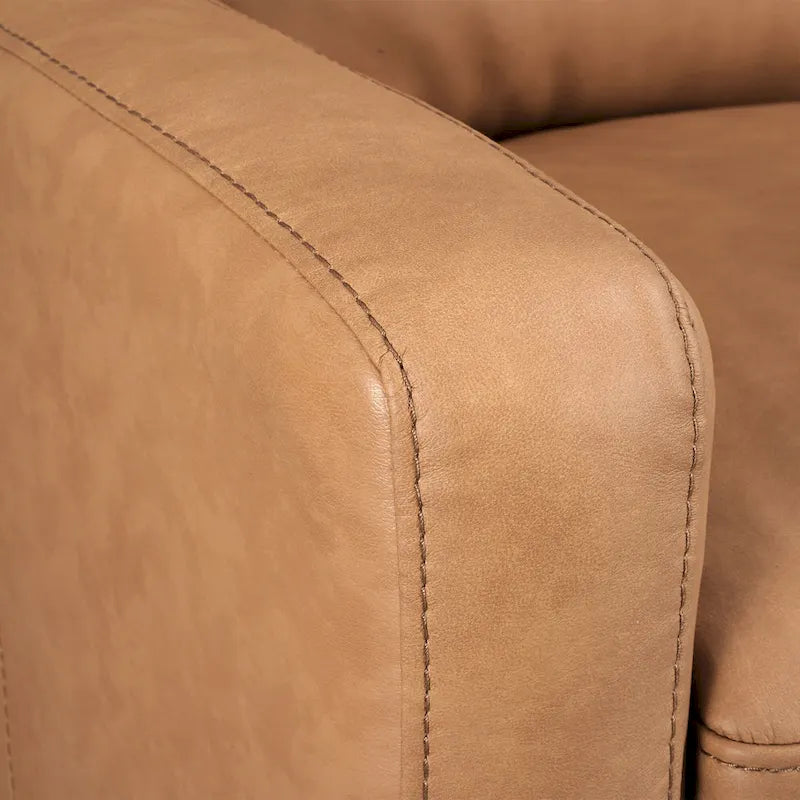 Genuine Leather Recliner Sofa 56 Triple-Motor Power Zero-Wall Reclining Loveseat with USB&USB-C Port
