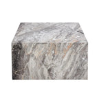 Modern Rectangular Coffee Table with Solid Base, Wooden Center Table with Imitation Marble Texture for Living Room