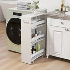 4-Tier Slim Rolling Storage Cart on Wheels, 8-Slot Kitchen Organizer with Lockable Casters