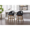 Swivel Bar Stools Set of 2, PU Counter Height Bar Stools with Arm, Kitchen Island Stools with Back and Footrest