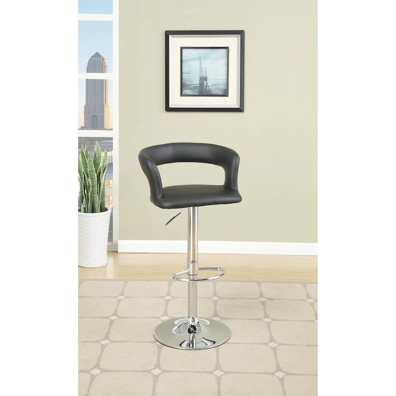 Counter Height Bar Stool Set of 2, Adjustable Swivel Bar Stool with Hollow Back, Kitchen Island Stools with Armrests