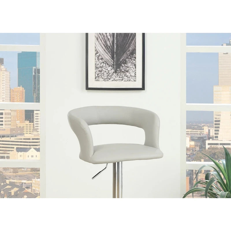 Counter Height Bar Stool Set of 2, Adjustable Swivel Bar Stool with Hollow Back, Kitchen Island Stools with Armrests