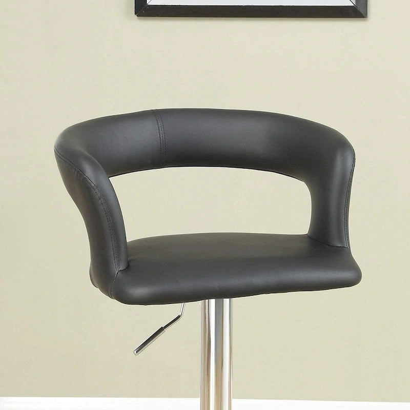 Counter Height Bar Stool Set of 2, Adjustable Swivel Bar Stool with Hollow Back, Kitchen Island Stools with Armrests