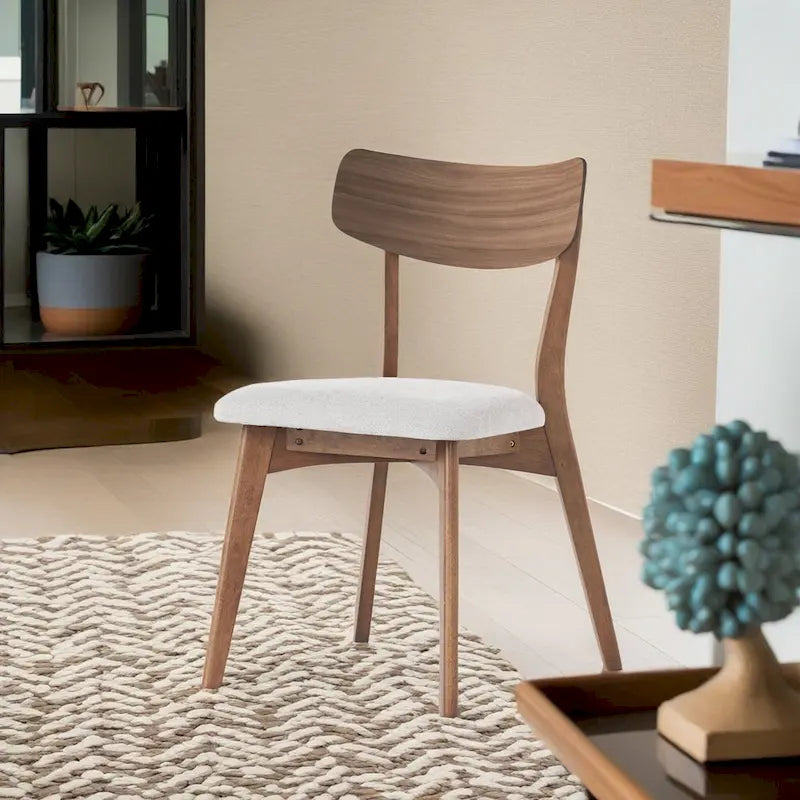 Set of 2 Light Beige Wood Dining Chairs Side Chair Office Table Chair