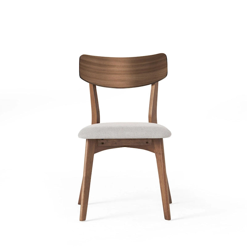 Set of 2 Light Beige Wood Dining Chairs Side Chair Office Table Chair