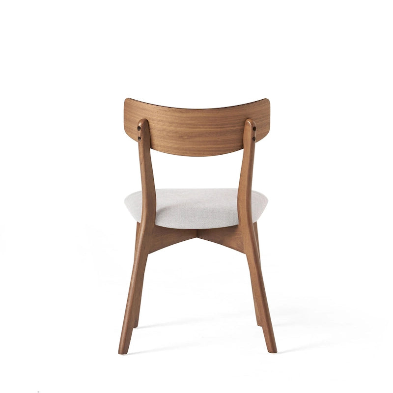 Set of 2 Light Beige Wood Dining Chairs Side Chair Office Table Chair