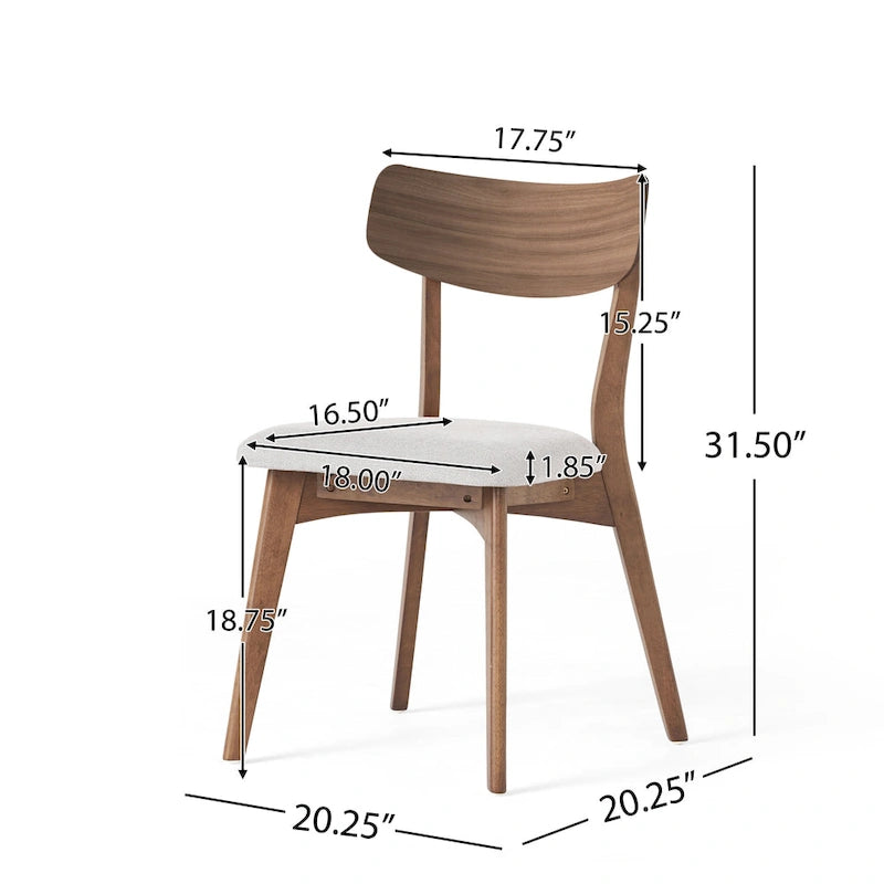 Set of 2 Light Beige Wood Dining Chairs Side Chair Office Table Chair