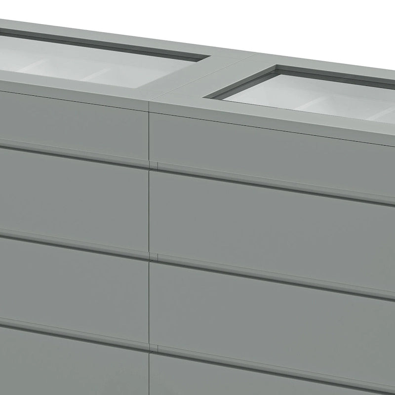 Moasis 8 Drawer Dresser with RGB Light,High Gloss Horizontal Storage Dresser