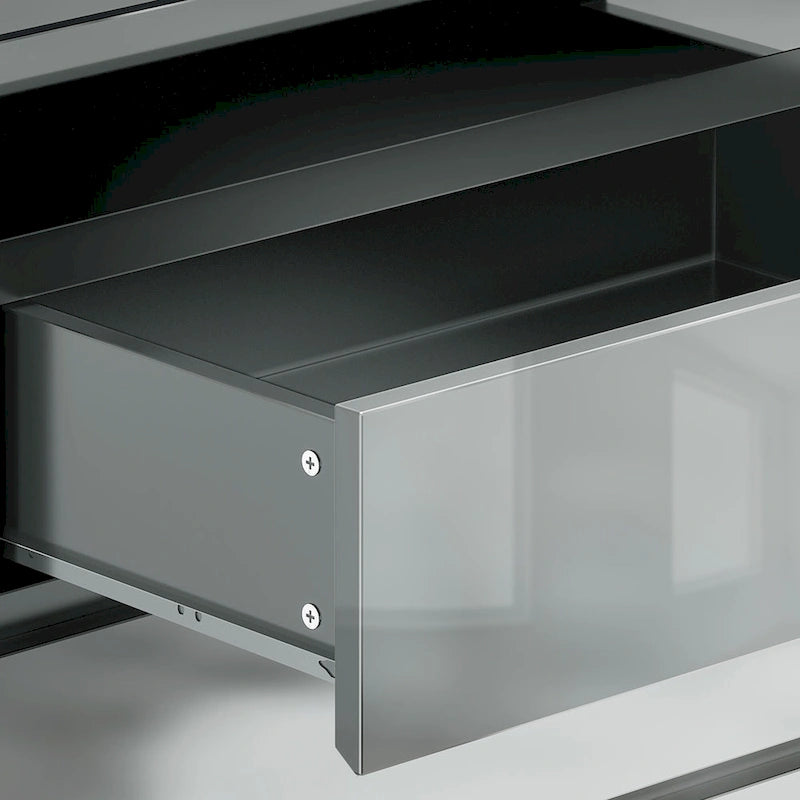 Moasis 8 Drawer Dresser with RGB Light,High Gloss Horizontal Storage Dresser