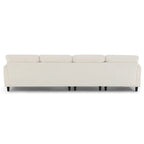 110 L-Shaped 5 Seater Sectional Sofa with Removable Ottoman, Cloud Chenille Upholstery and 5 Pillows