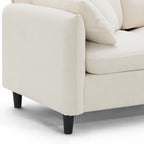 110 L-Shaped 5 Seater Sectional Sofa with Removable Ottoman, Cloud Chenille Upholstery and 5 Pillows