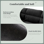 110 L-Shaped 5 Seater Sectional Sofa with Removable Ottoman, Cloud Chenille Upholstery and 5 Pillows
