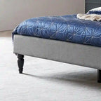 King Size Upholstered Platform Bed with Tufted Headboard, No Box Spring Needed