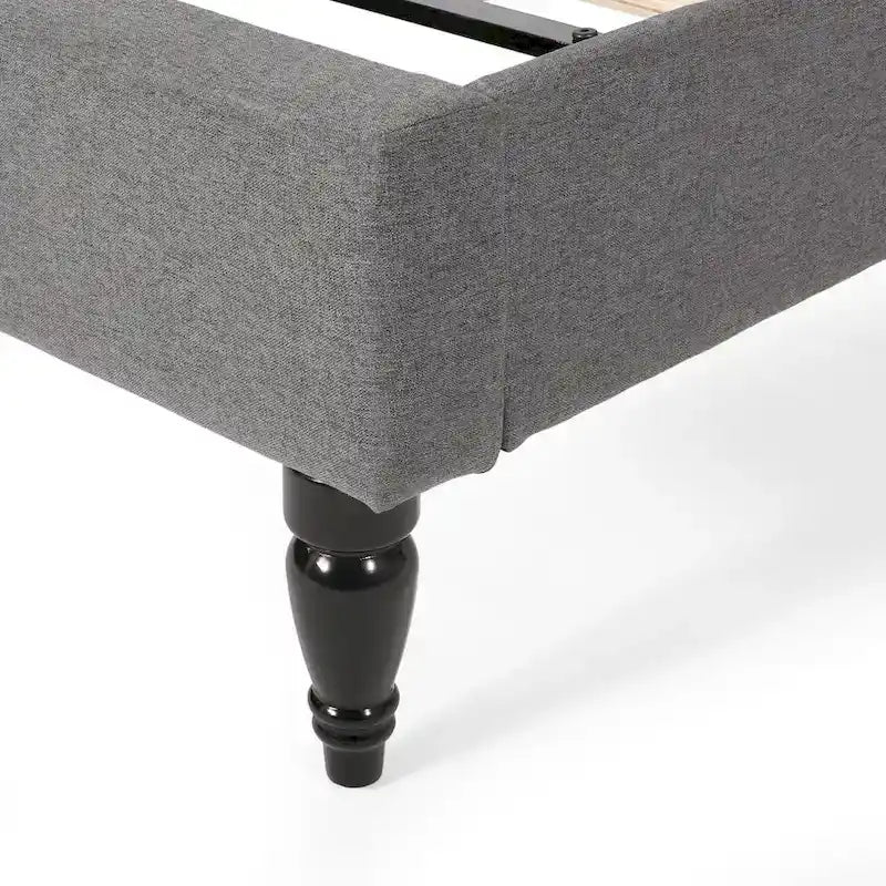 King Size Upholstered Platform Bed with Tufted Headboard, No Box Spring Needed