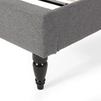 King Size Upholstered Platform Bed with Tufted Headboard, No Box Spring Needed