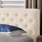 King Size Upholstered Platform Bed with Tufted Headboard, No Box Spring Needed