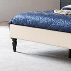 King Size Upholstered Platform Bed with Tufted Headboard, No Box Spring Needed
