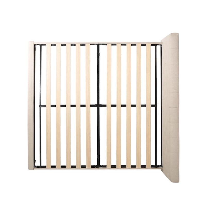 King Size Upholstered Platform Bed with Tufted Headboard, No Box Spring Needed