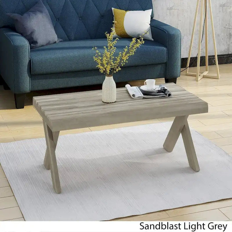Esmeralda Farmhouse Acacia Wood Coffee Table by Christopher Knight Home