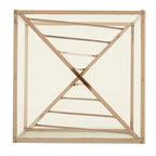Square Smoky Glass Top End Table with Metal Frame, 21"x21"x24", Glittery Accent Side Table