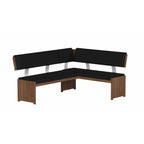 Somette Emily Modern Wood Dining Set with Table, Nook and Bench