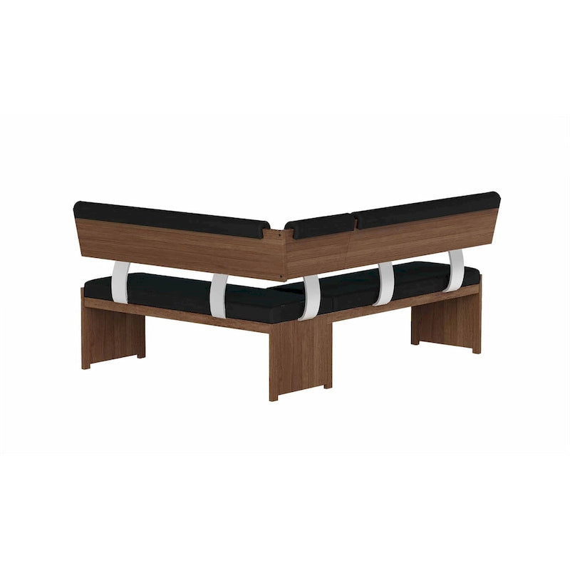 Somette Emily Modern Wood Dining Set with Table, Nook and Bench