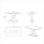 Somette Emily Modern Wood Dining Set with Table, Nook and Bench