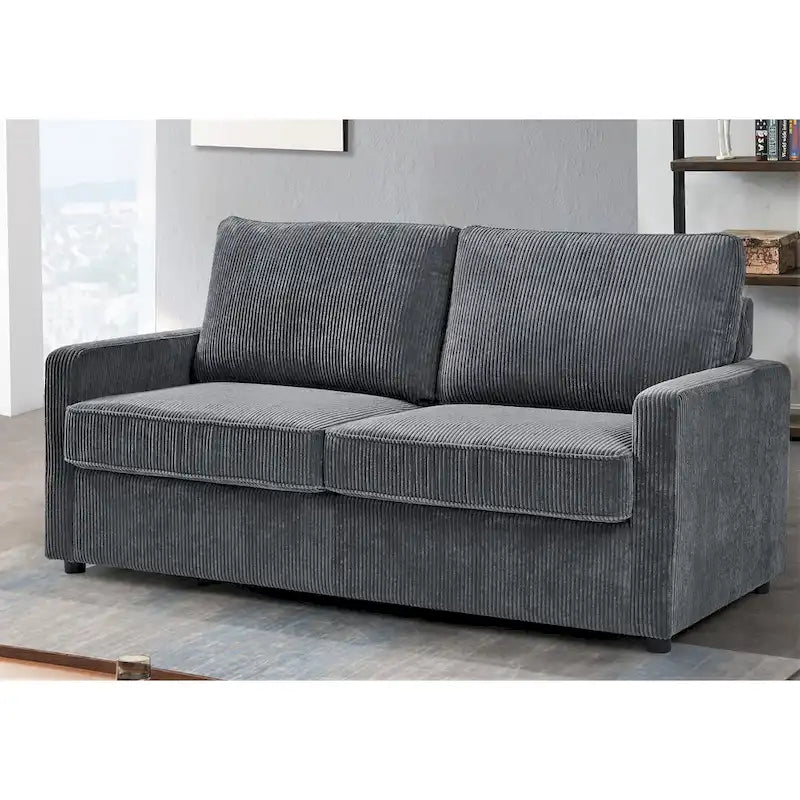 Manchester Polyester Corduroy 70 inch Square Arms Sofa Bed