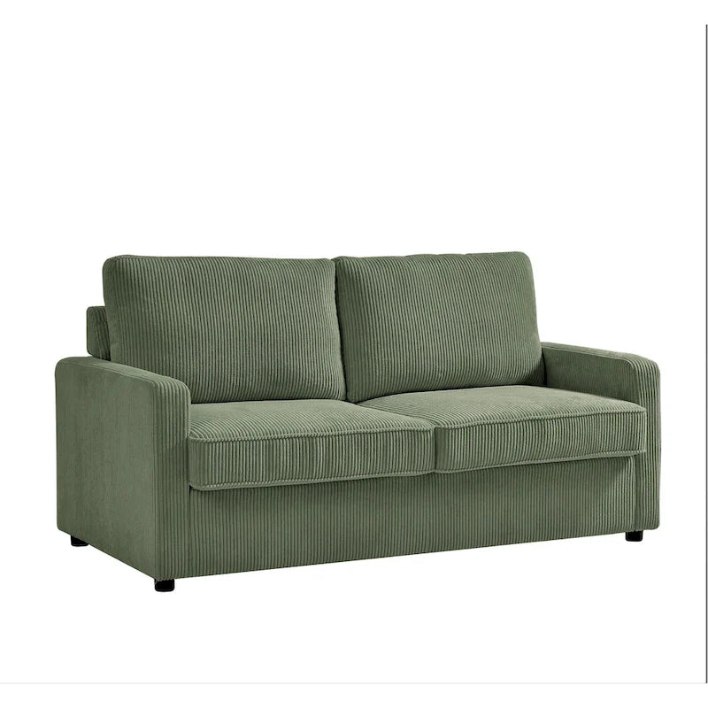 Manchester Polyester Corduroy 70 inch Square Arms Sofa Bed
