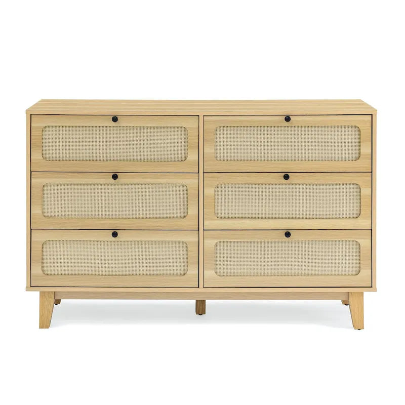 Antique Wooden Six-Drawer Dresser for Bedroom, TV Cabinet, or Living Room Storage