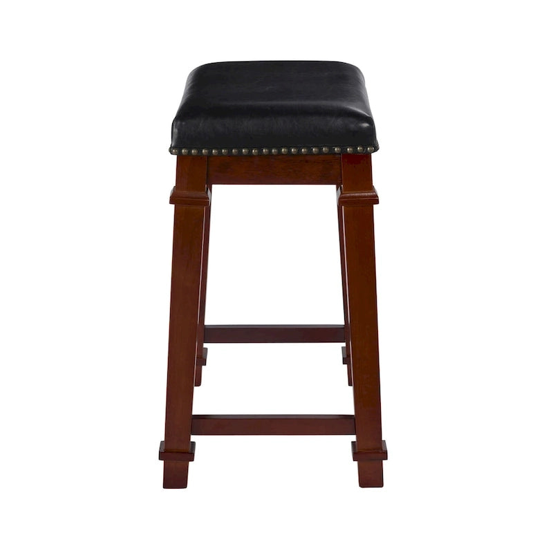 25" Backless Faux Leather Counter Stool, Swivel Seat Kitchen Island Bar Stool