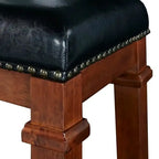 25" Backless Faux Leather Counter Stool, Swivel Seat Kitchen Island Bar Stool