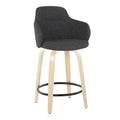 Carson Carrington Iglabo 24 Fixed-Height Counter Stool with Bent Wood Legs and Round Footrest (Set of 2)
