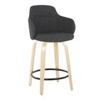 Carson Carrington Iglabo 24 Fixed-Height Counter Stool with Bent Wood Legs and Round Footrest (Set of 2)