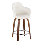 Carson Carrington Iglabo 24 Fixed-Height Counter Stool with Bent Wood Legs and Round Footrest (Set of 2)