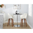 Carson Carrington Iglabo 24 Fixed-Height Counter Stool with Bent Wood Legs and Round Footrest (Set of 2)